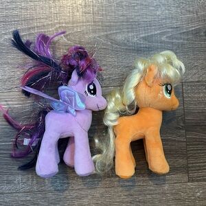 TY My Little Pony Apple Jack and Twilight Sparkle Horses Plush